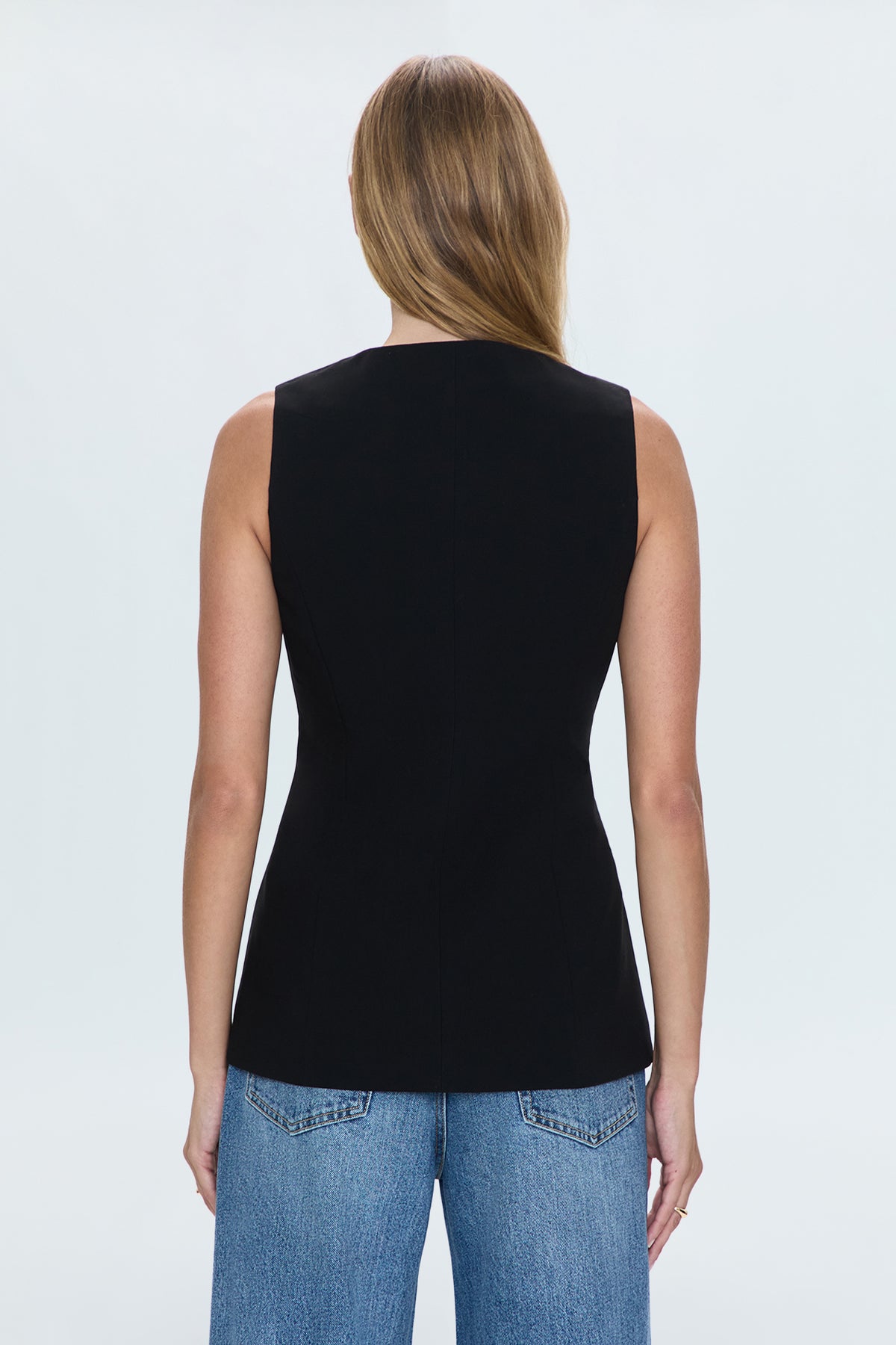 Lila Fitted Vest - Black