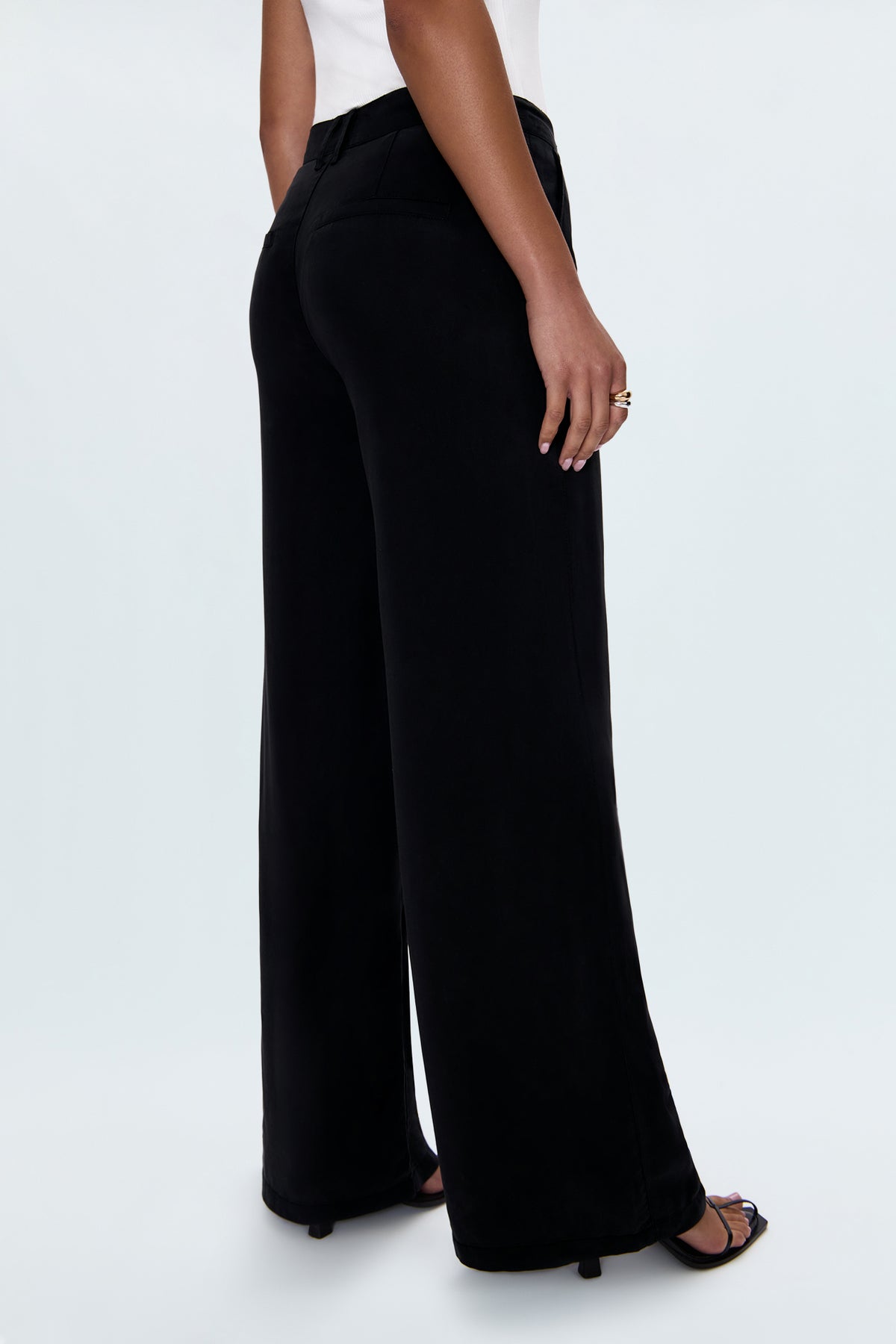 Jadyn Low Slung Palazzo  Pants - Fade to Black