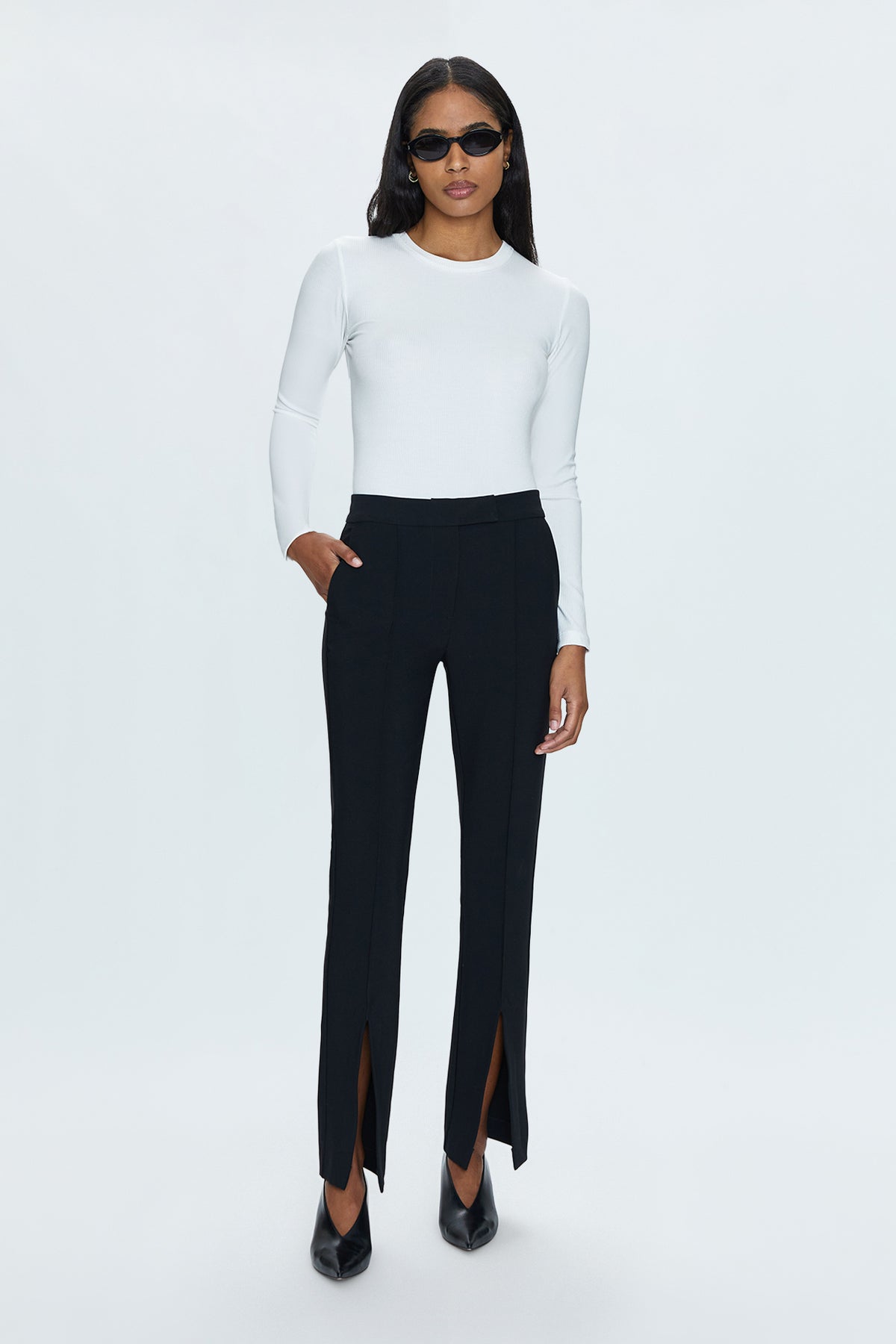 Diana Front Slit Trouser - Black