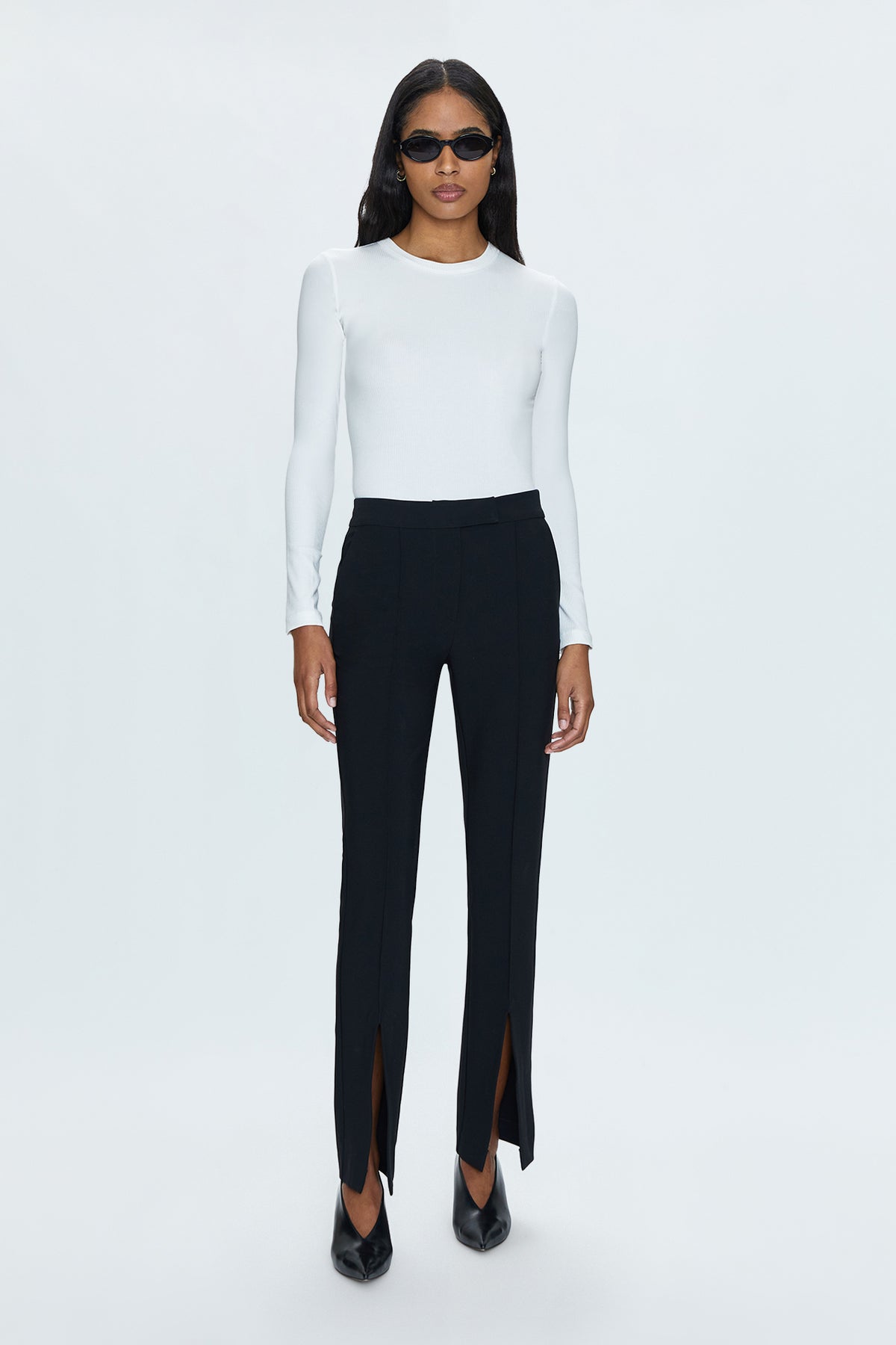 Diana Front Slit Trouser - Black