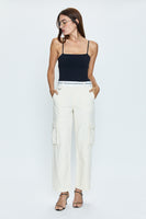 Addie High Rise Trouser - Eggshell