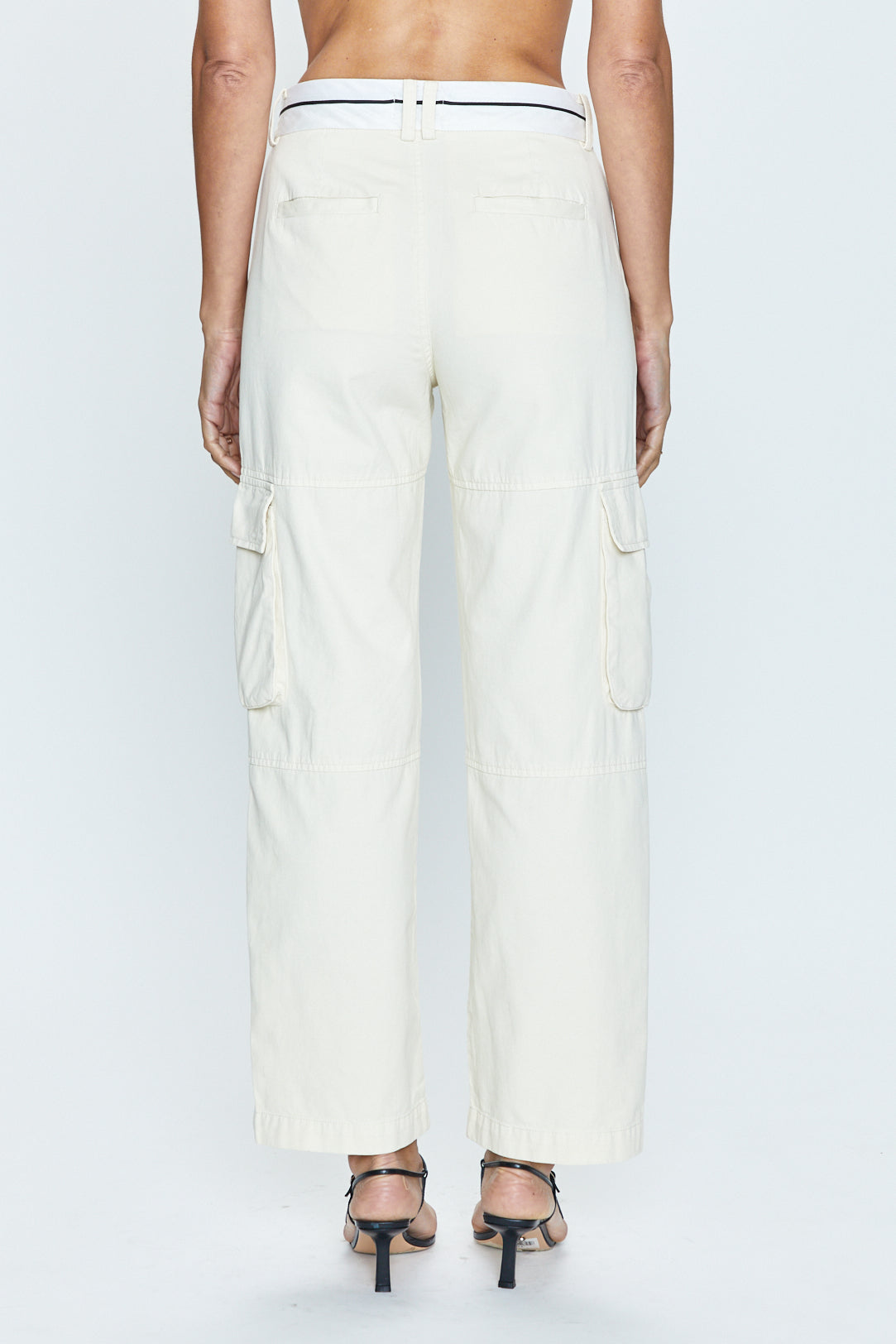 Addie High Rise Trouser - Eggshell