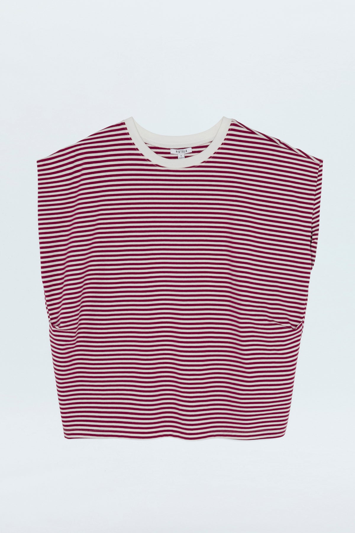 Trina Muscle Tee - Sangria Stripe