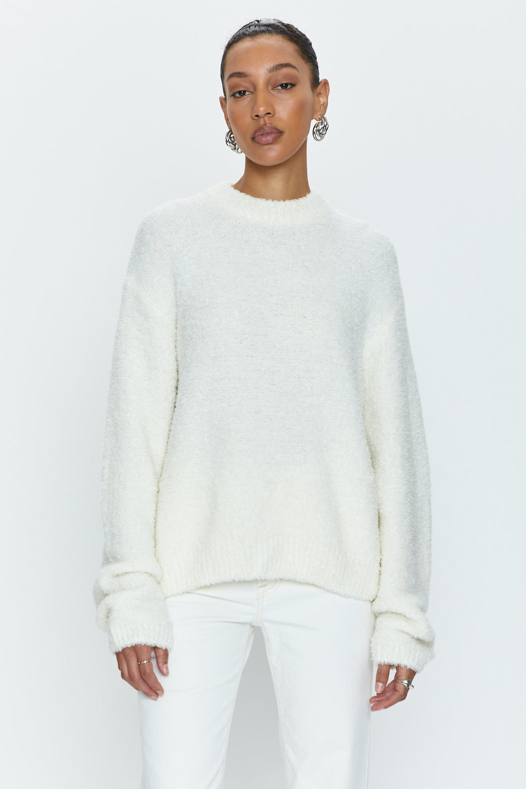 Alpine Cozy Crew Neck Sweater - Ivory