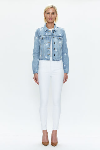 Light Blue Denim Jacket for Women Wholesale Manufacturers in USA,UK