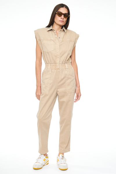 Rosie Shoulder Pad Jumpsuit - Sesame – Pistola Denim