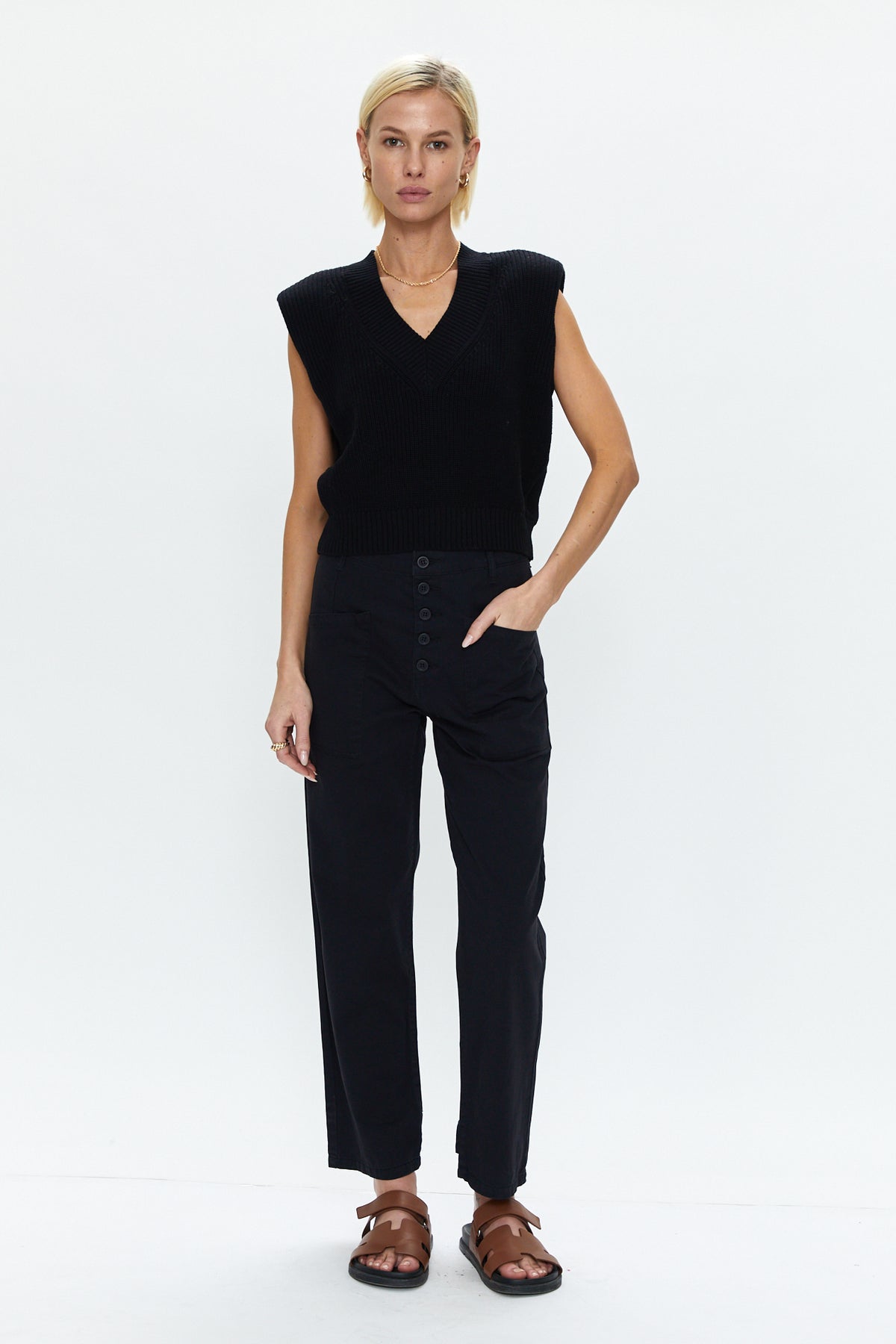 Tammy High Rise Trouser - Fade To Black