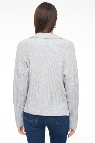 Zoe Relaxed Polo Sweater - Heather Grey – Pistola Denim